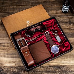 Commercio all'ingrosso di moda regalo di lusso Business Box cintura portafoglio 5 pezzi Set di orologi da <span class=keywords><strong>uomo</strong></span> in pelle al quarzo orologi da <span class=keywords><strong>uomo</strong></span> Set per gli uomini - Product Image 1