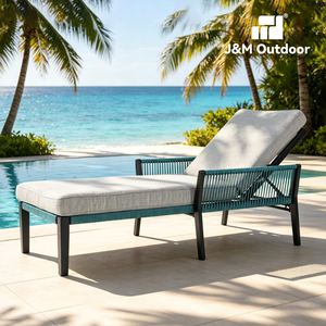 Chaise longue d'extérieur moderne de luxe en corde tressée, avec structure en aluminium robuste, pour plage, <span class=keywords><strong>h</strong></span>ôtel, complexe <span class=keywords><strong>h</strong></span>ôtelier, cour, salon <span class=keywords><strong>et</strong></span> chambre - Product Image 1