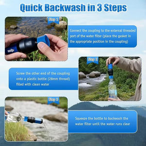 Kit de raccordement de filtre à eau LM LM25493 avec 10 joints d'étanchéité pour bouteilles en plastique à filetage externe de 28 mm pour la randonnée et le camping - Product Image 3