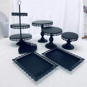Creative Metal Wedding Banquet Dessert Restaurant <strong>Cake</strong> Display Counter Multiple Designs Lace Iron <strong>Multi</strong>-<strong>Layer</strong> <strong>Cake</strong> Stand Set - Product Image 4