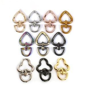Deepeel F1-6 + bk108 mở mùa xuân Clasp Tự làm Túi phụ kiện hình trái tim Clasp vòng móc chìa khóa túi Mặt Dây Chuyền Xoay Snap móc - Product Image 1