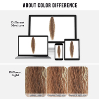 Perruque ondulée moderne pour femme de 34 pouces avec queue de cheval bouclée orange blond et noir, cheveux synthétiques ajustables et pinces à cheveux noires