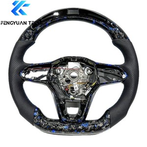 Volante in Pelle e Fibra di Carbonio per Volkswagen MK7 R Golf 7 Gti Golf7.5 Jetta Tiguan Passat <span class=keywords><strong>VW</strong></span> <span class=keywords><strong>CC</strong></span> Bora - Product Image 6