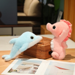 Cute Marine Ocean Animal Plush Toy <strong>White</strong> Seal <strong>Dolphin</strong> Soft Stuffed Plush Doll Home Desktop Ornament Kids Ocean Themed Plush Gift - Product Image 5