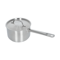 Casserole à parois hautes à poignée unique, en acier inoxydable 304, avec fond épais composite, pour lait et sauces, avec couvercle