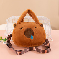 Sac à dos en peluche créatif en forme de capybara, nouveau design de sac à dos en peluche mignon à bandoulière, rempli de coton pp