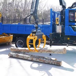 מחיר מפעל 5.2 מטר 5.8 מטר מנוף טלסקופי מתקפל הידראולי המותקן על משאית גרר עם צבת אחיזה לעצים ודשא - Product Image 5