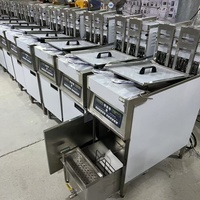 Freidora Eléctrica Comercial de Doble Tanque para Pollo Frito, Máquina Freidora con Elevación Automática