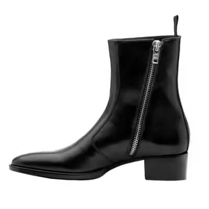 Stivali Chelsea Invernali Classici da Uomo su Misura con Chiusura a Zip, Tomaia in Pelle e Colore Personalizzato alla Moda - Product Image 4