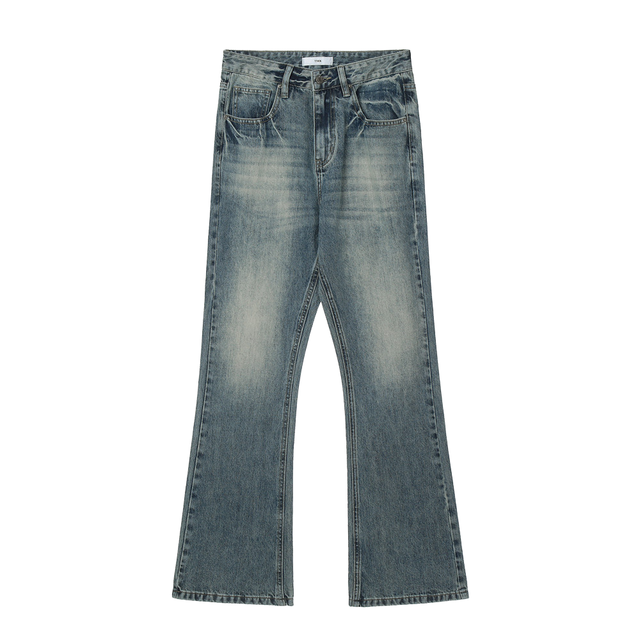 Hot Sale Men's High Quality Fashion Designer Streetstyle Hip Hop Original Boot Cut Washed Casual Style Long Denim Jeans for Men