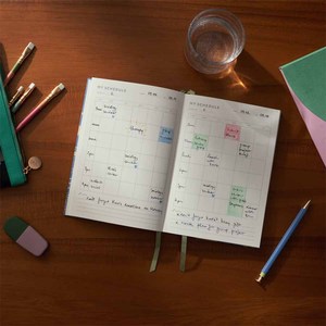 Diario de Tapa Dura con Cubierta de Papel de Tamaño Personalizable, Reutilizable, Encuadernado, Caja de Regalo Académica para Estudiantes y Maestros, Organizador Diario - Product Image 3