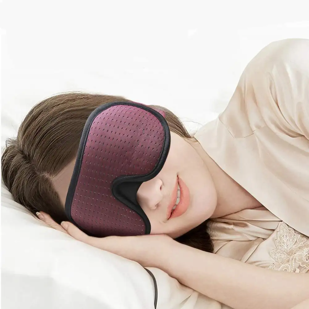 J067 Masker Mata Tidur 3D Pelindung Pendengaran Perjalanan Penerbangan Logo Kustom Bernapas Lembut