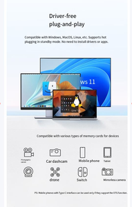 El lector de tarjetas USB de alta velocidad es adecuado para cámaras réflex de una sola lente, cámaras de salpicadero, monitoreo, almacenamiento y tarjetas de memoria - Product Image 6