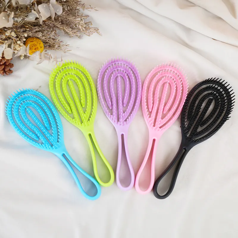 Factory Wholesale Detangling Hair Brushes For Women Scalp Massage Comb Hollow-Carved Design Hair Comb