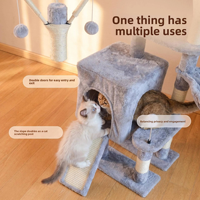 Arbre à chat moderne en bois écologique, tour pour chat, griffoir, structure d'escalade en peluche pour chat, mobilier d'intérieur pour animaux de compagnie, en carton