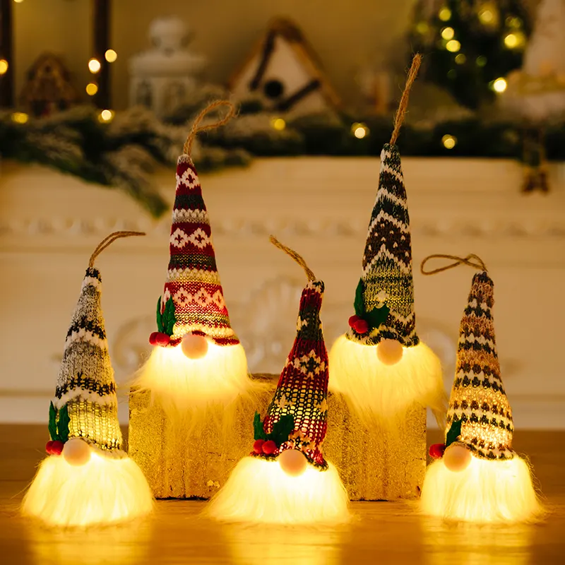 Kerst Gezichtsloze Pop Nieuwjaar Cadeau Kerstboom Led Kabouters Hangers Ornamenten Kerstversiering Voor Thuis