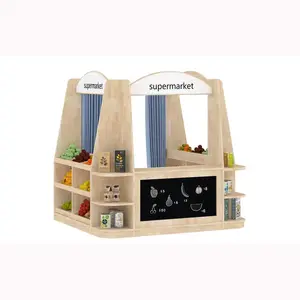 Kindergarten furniture play house children supermarket sales desk wooden insect-proof furniture