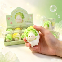 Jouet Squishy en forme de chou, mignon, en forme de légume, jouet anti-stress à remontée lente, jouet de décompression à presser pour enfants et adultes
