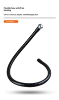 Support de téléphone flexible en métal de 300 mm avec col de cygne, filetage femelle 1/4 vers rotule de 17 mm, bras flexible pour éclairage LED, streaming, selfie et vlog