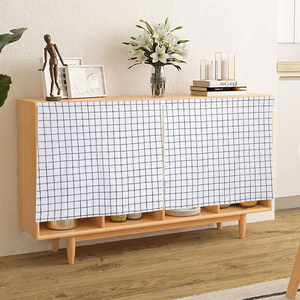 Cortina de gabinete de fregadero de estilo del sudeste asiático, sin necesidad de <span class=keywords><strong>cortinas</strong></span> autoadhesivas perforadas a prueba de polvo <span class=keywords><strong>para</strong></span> puerta de cocina - Product Image 2