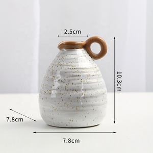 Vase à <span class=keywords><strong>fleurs</strong></span> <span class=keywords><strong>en</strong></span> céramique <span class=keywords><strong>de</strong></span> style nordique avec poignée, pot <span class=keywords><strong>en</strong></span> porcelaine <span class=keywords><strong>de</strong></span> campagne - Product Image 4