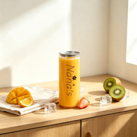 Boîtes en plastique PET jetables écologiques de 330 ml avec logo personnalisé, couvercle en aluminium à ouverture facile pour boissons énergisantes et sodas
