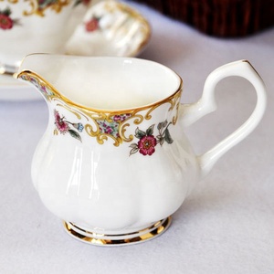 Elegance gold rimed flower design teiera set bone china 15 pezzi set da caffè in porcellana - Product Image 6