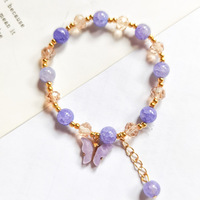 Bracelet Perlé Personnalisé avec Breloques Papillon – Petit Cadeau, Vente en Gros, Bijoux Faits Main DIY pour Bracelets