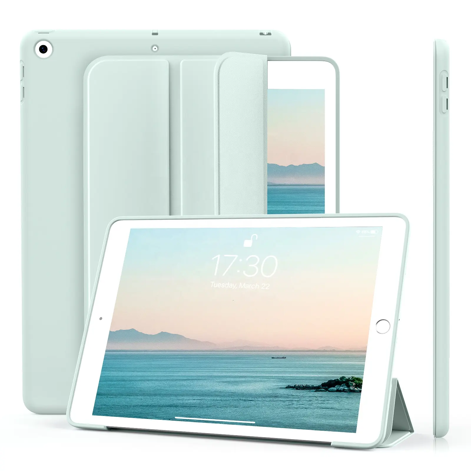 Schlanke, weiche TPU-Rückseite Smart Magnetic Stand Schutzhüllen für iPad 9./8./7. Generation Hülle für iPad 10,2 Zoll Hülle