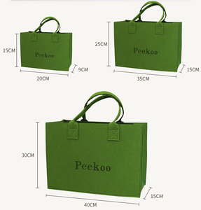 Bán buôn nhiều màu cảm thấy Túi tote mở đơn giản chữ bền cảm thấy Túi xách biểu tượng tùy chỉnh cảm thấy Túi mua sắm - Product Image 3