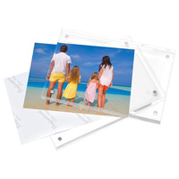 Personnalisation en usine de 2x3, 3x5, 4x6, 5x7 cadres photo magnétiques pour réfrigérateur en acrylique transparent de haute qualité