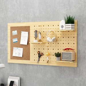 Fai da te altre decorazioni per la casa a buon mercato in legno pegboard peg board shelf <span class=keywords><strong>wall</strong></span> display storage organizer stand rack - Product Image 5
