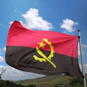 Werbeartikel Großhandel Hochwertige Langlebige 3x5 ft Polyester Banderas de Paises benutzer definierte angola nische Flagge