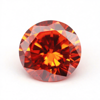 Vente en gros de pierre ronde L-Orange CZ 5A Zircon créé en laboratoire 0.8mm-3.0mm avec jeu de couleurs/feu pour la décoration d'ongles