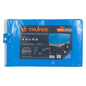 Truper 4x4 m Gris 180g-m2 Caja de Lona de Polietileno Reforzado con 2 Unidades - Product Image 2