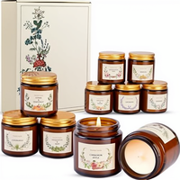 Coffret cadeau de bougies parfumées pour femmes, 10 bougies en verre de 10g, boîte cadeau, aromathérapie, décoration d'intérieur, anniversaire, Noël, salle de bain, spa