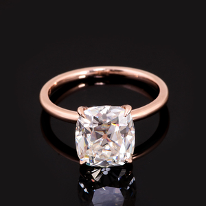 Anillo de oro rosa personalizado para mujer, joya de boda de moissanita, Diamante solitario DEF-VVS - Product Image 5