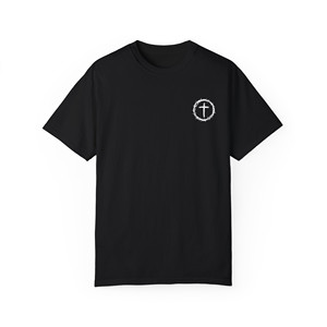T-shirt tinta in abbigliamento Unisex con fede coraggiosa Deut. 31:6 corona di spine croce - Product Image 5
