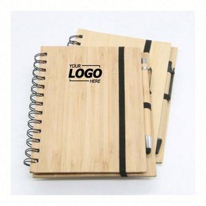 Cuaderno Moderno de Bambú con Logotipo Impreso en Serigrafía - Regalo Promocional Ecológico Personalizado para Estudiantes y Empresas - Product Image 1