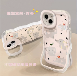 เคสโทรศัพท์มือถือ TPU ลายช้างที่มองไม่เห็นมีที่ยึดสองด้านขอบเป็นคลื่นสำหรับ <span class=keywords><strong>iPhone</strong></span> x XR XS 11 <span class=keywords><strong>12</strong></span> 13 14 15 16 Pro 17 - Product Image 3