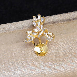 อุปกรณ์ทำเครื่องประดับ DIY ฐานเงินแท้ S925 แฟชั่น รุ่น JG6006 จี้ทรงกลวง ฐานสำหรับใส่ไข่มุก เครื่องประดับกึ่งสำเร็จรูป ขนาด 8-9 มม. ทำจากเหล็ก - Product Image 3