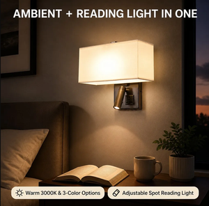 Lampada da Parete per Hotel con Paralume in Tessuto, Luce da Lettura E27 LED con <span class=keywords><strong>Presa</strong></span> Universale per Camera da Letto, Testiera, Stanza d'Albergo, Studio, Ufficio - Product Image 4
