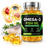 Capsules d'huile de poisson oméga-3 en marque privée, formule personnalisée EPA DHA, complément alimentaire pour la santé cardiovasculaire, cérébrale et oculaire, 120 gélules molles