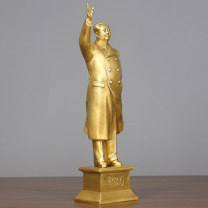 Statue de Mao Zedong agitant la main en laiton, sculpture artisanale, décoration de bureau et de maison, cadeau - Product Image 3