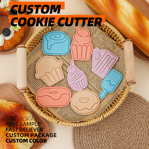 Série Desserts : Moule à biscuits en plastique et emporte-pièces 3D en forme de dessin animé, écologiques, pour la simulation de gâteaux à la <span class=keywords><strong>fraise</strong></span> DIY - Product Image 1