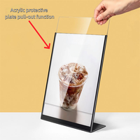 Support de menu en métal en forme de L, résistant aux chocs, pour affichage de prix, porte-menu de table
