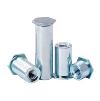 Écarteur auto-serrant métrique en acier au carbone galvanisé, plaqué zinc, à tête hexagonale plate, fileté, auto-serrant, BSO