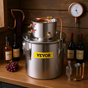 Alambique de acero inoxidable Vevor de 21L (5 galones) con termómetro incorporado, kit de destilación manual para elaborar licores, whisky y vino caseros. - Product Image 2