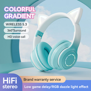 Cheap BT 5.0 Audifonos Gamer Wireless Gaming Headsets Cat Ear <strong>Cute</strong> Headphones for Girls Auriculares Bluetooth <strong>Earphones</strong> - Product Image 5