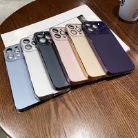 Applicable iPhone 16 Pro étuis de téléphone portable couleur originale électroplaqué grande fenêtre film de lentille en verre intégré 15 protection